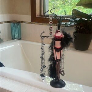 Chic Black and Red Lingerie Jewelry Holder